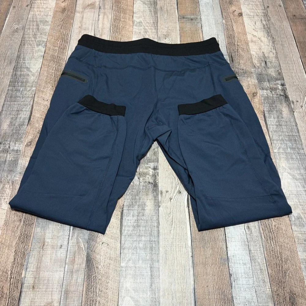 BYLT Premium Jogger Mens XL Navy Blue Zipper Pockets Stretch Athleisure Techwear